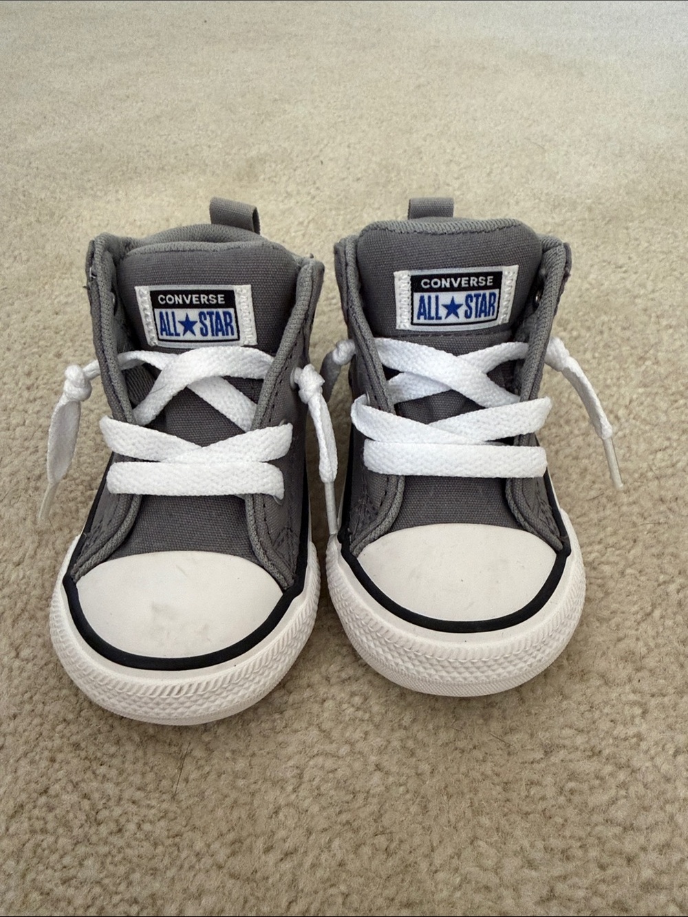 Converse Kids Gray and White All Star High-Top Sneakers